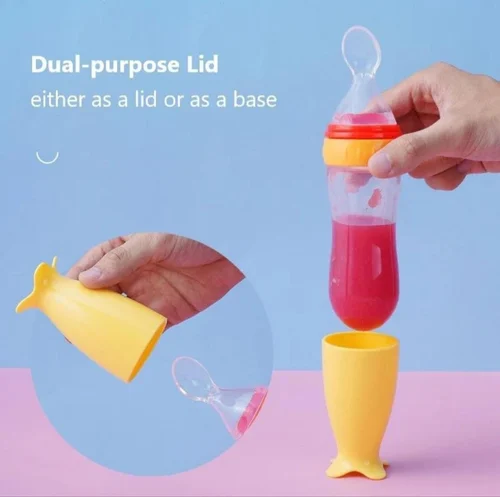 Kids Silicone Bottle With Spoon